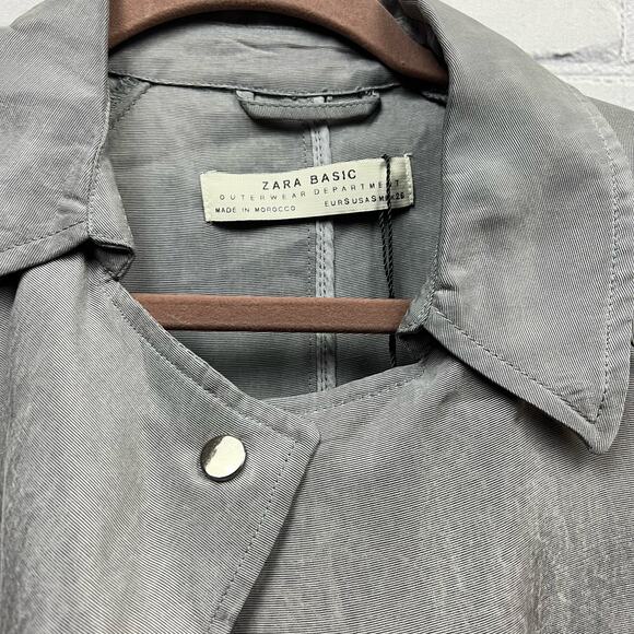 Zara Glen Women Long One Button Open Duster Cardigan Gray Size Small NWT - Picture 6 of 11